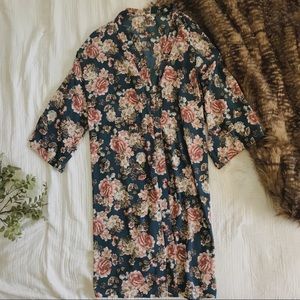 Pink Blush Blue Floral Delivery/Maternity Robe